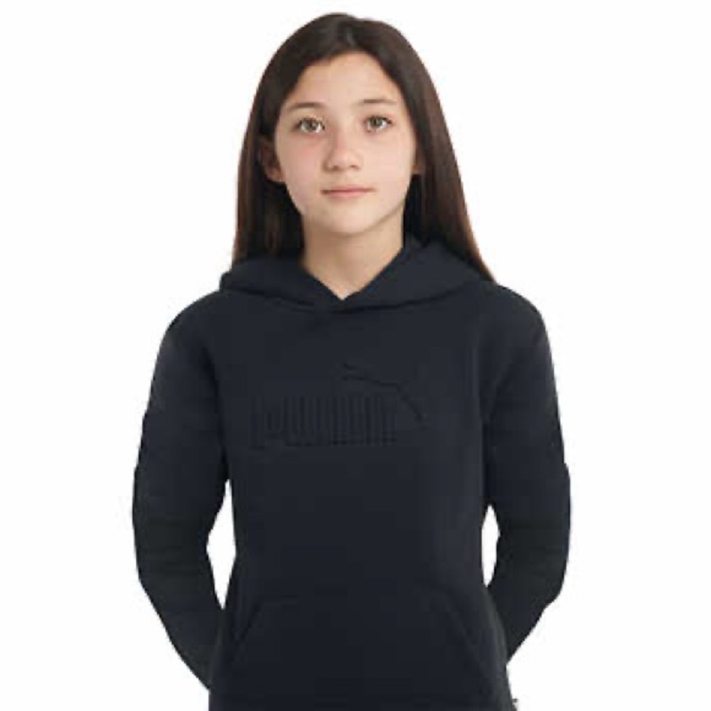 PUMA Unisex Fleece Pullover Hoodie in Black - Picture 3 of 7